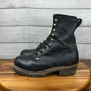 Georgia Boot Men’s 8” Steel Toe Logger Black Lace Up Work Boot Size 10.5
